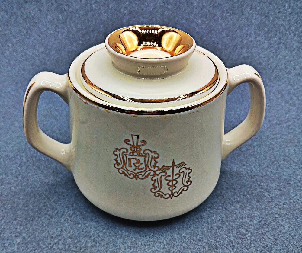 Vintage Hall China Pharmacy Rx Sugar Bowl